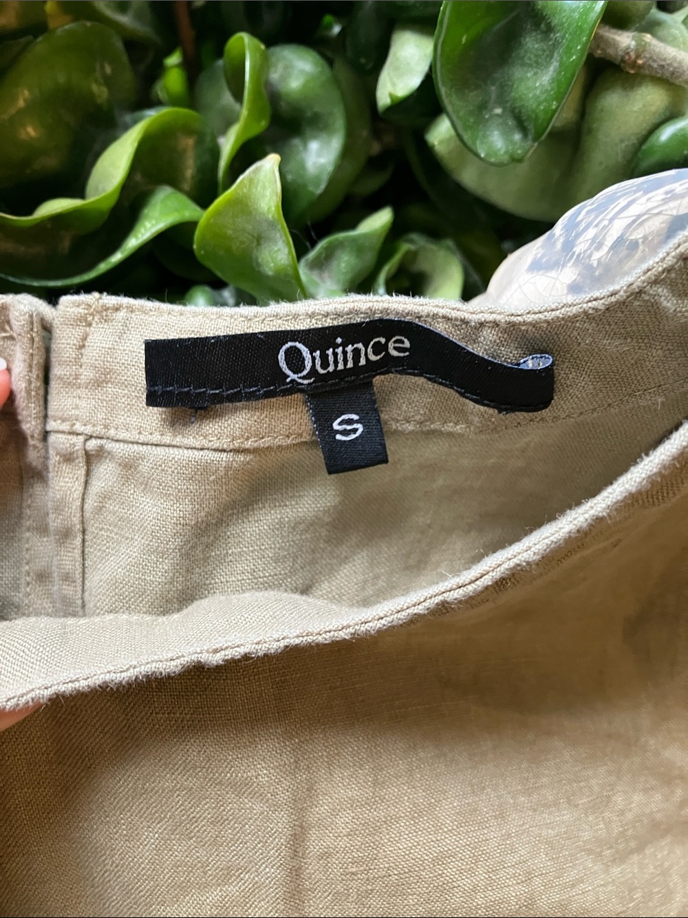 Quince 100% European Flax Linen Sleeveless Tank Top Olive Sage Green Sz. Small - Picture 5 of 9